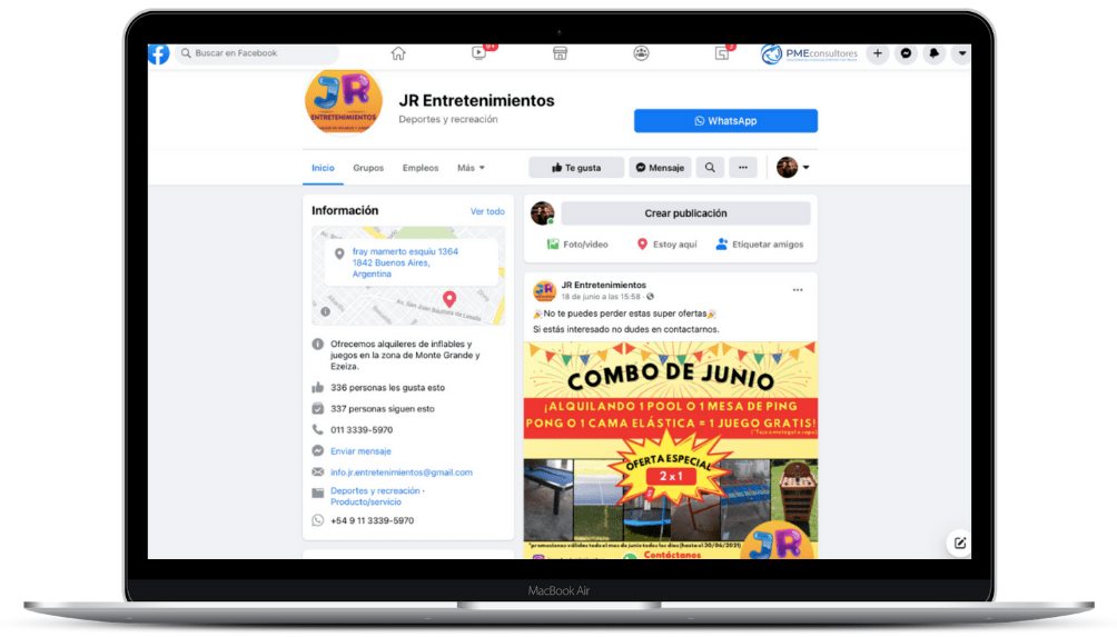 Desarollo Facebook JR Entretenimientos
