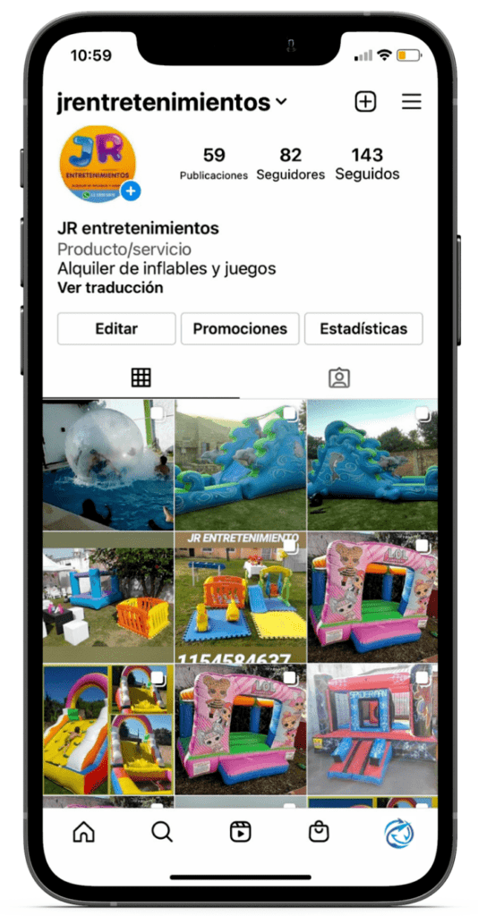 Desarollo Instagram JR Entretenimientos